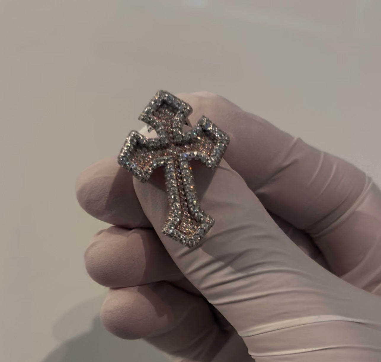 MOISSANITE VVS ROSE GOLD CROSS RING