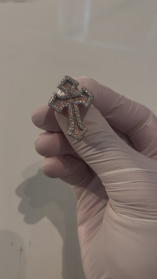 MOISSANITE VVS ROSE GOLD CROSS RING